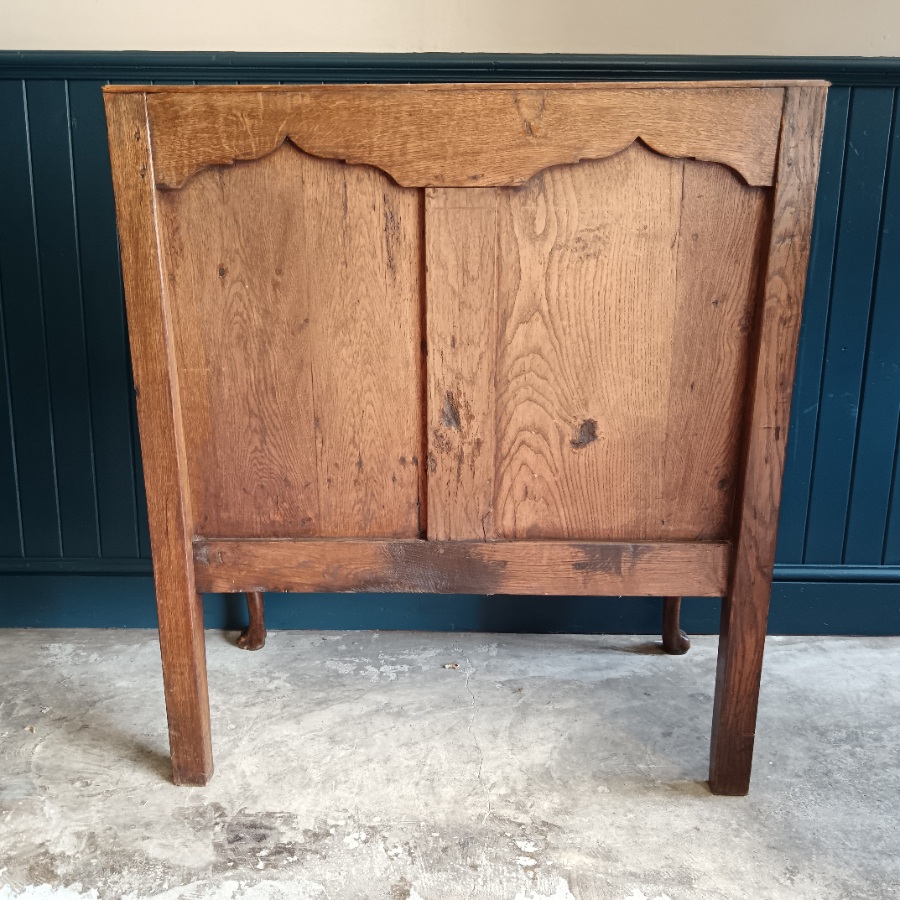 Small Georgian two seater oak Settle Bench (6).jpg